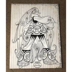 Vintage 1971 Rap-Wrap Subject Folder Doodler Flower Power Hippie Girl Astrology